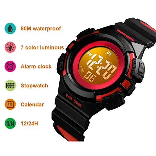 Kids Digital Outdoor Sport Waterproof Watches Ages 5-10