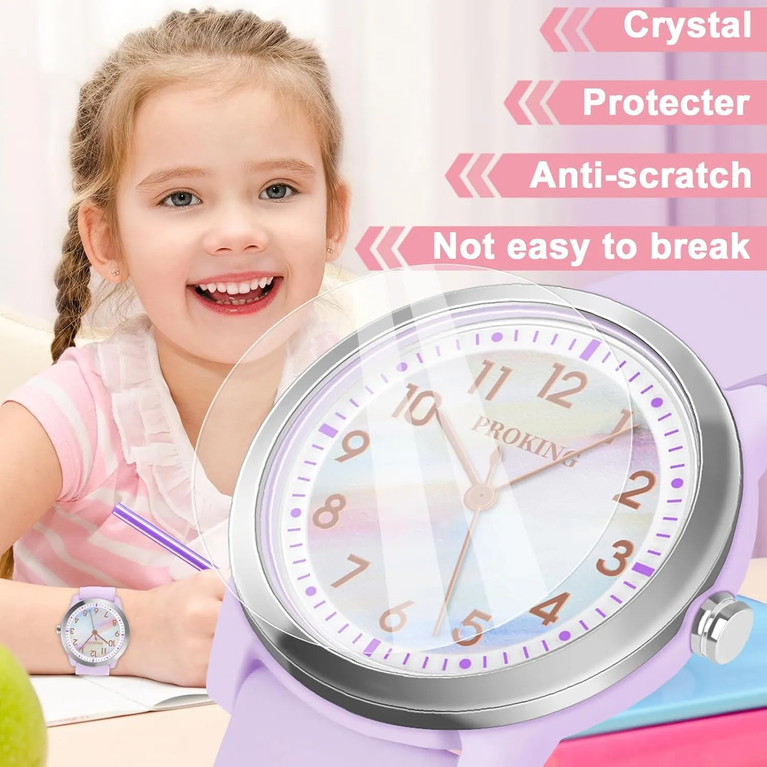 Kids Watch for Girls Boys Children Teens Analog for Kid 5-18 Years Old Learning Time and Easy to Read 50M Waterproof with Soft Band, Great Gift for Kids