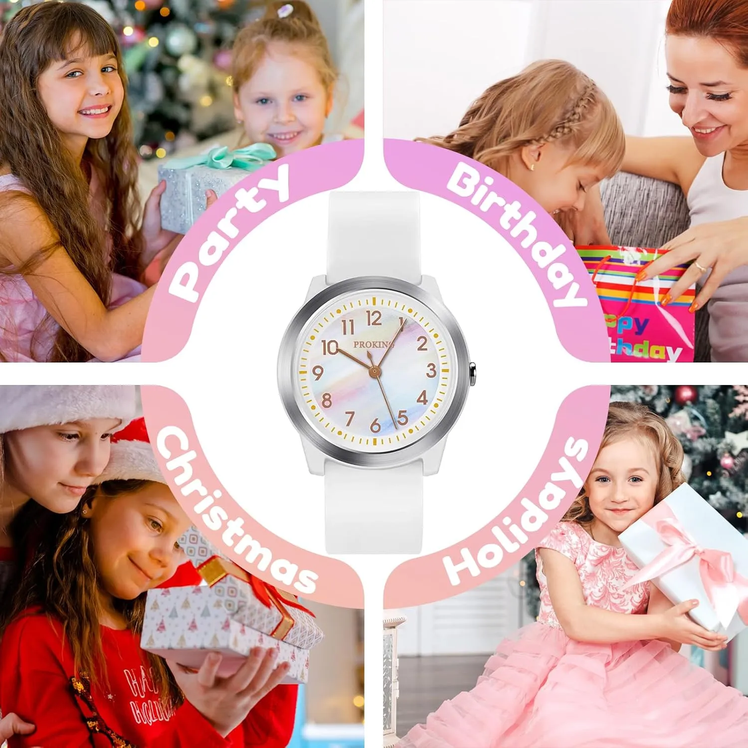 Kids Watch for Girls Boys Children Teens Analog for Kid 5-18 Years Old Learning Time and Easy to Read 50M Waterproof with Soft Band, Great Gift for Kids