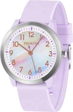 Kids Watch for Girls Boys Children Teens Analog for Kid 5-18 Years Old Learning Time and Easy to Read 50M Waterproof with Soft Band, Great Gift for Kids