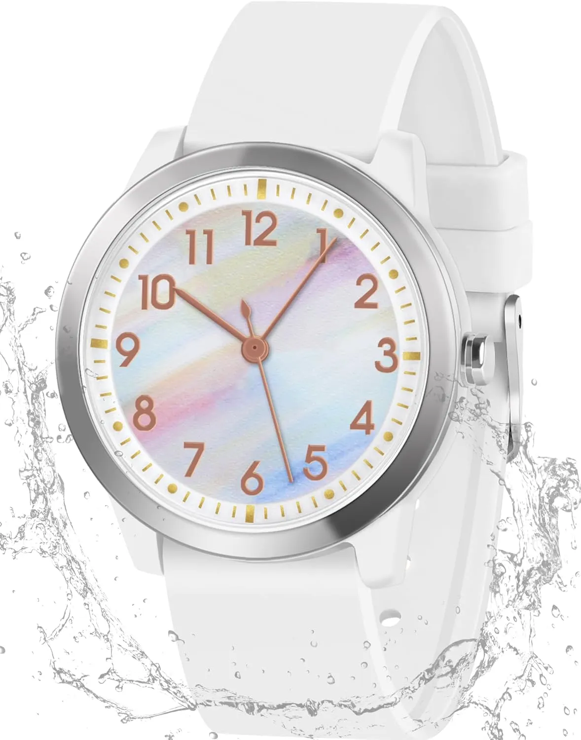 Kids Watch for Girls Boys Children Teens Analog for Kid 5-18 Years Old Learning Time and Easy to Read 50M Waterproof with Soft Band, Great Gift for Kids