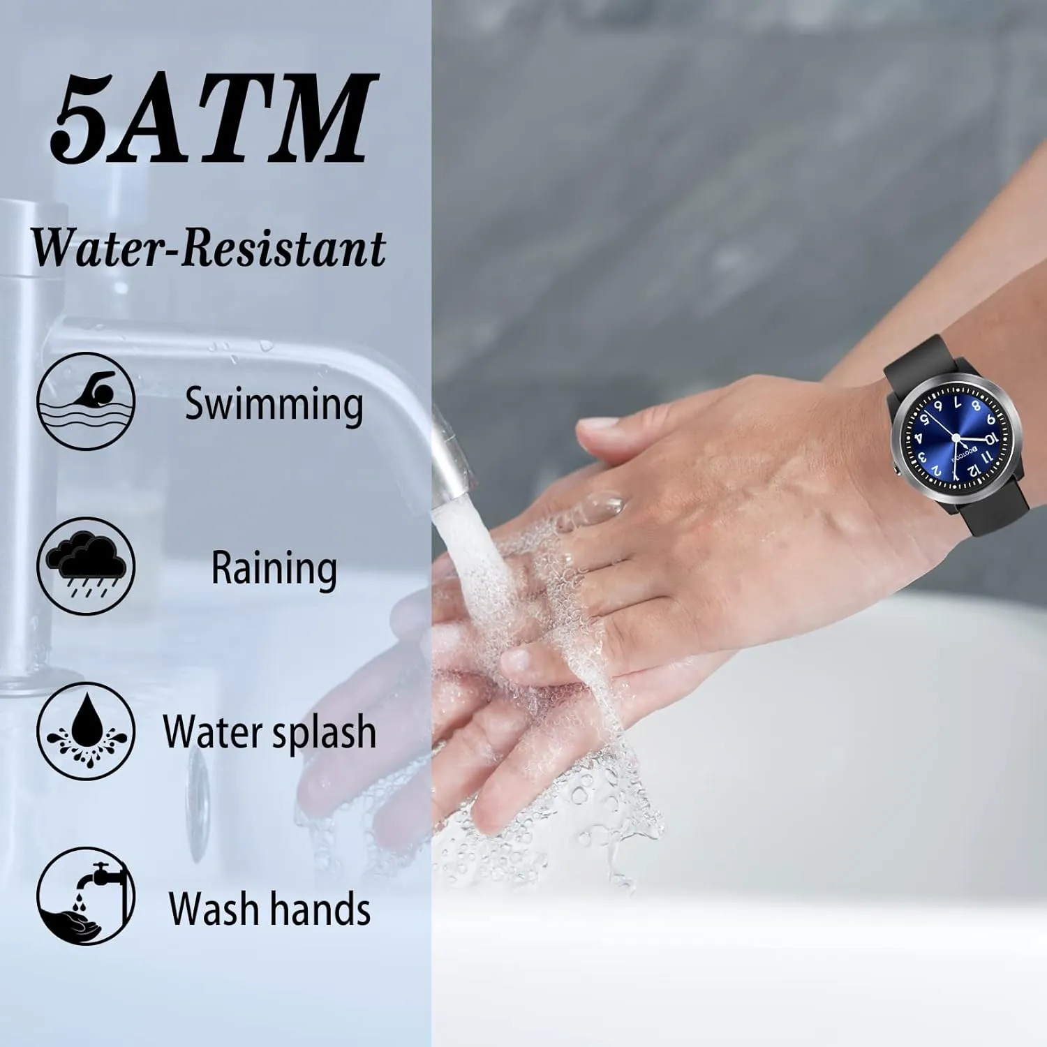 Kids Watch for Girls Boys Children Teens Analog for Kid 5-18 Years Old Learning Time and Easy to Read 50M Waterproof with Soft Band, Great Gift for Kids