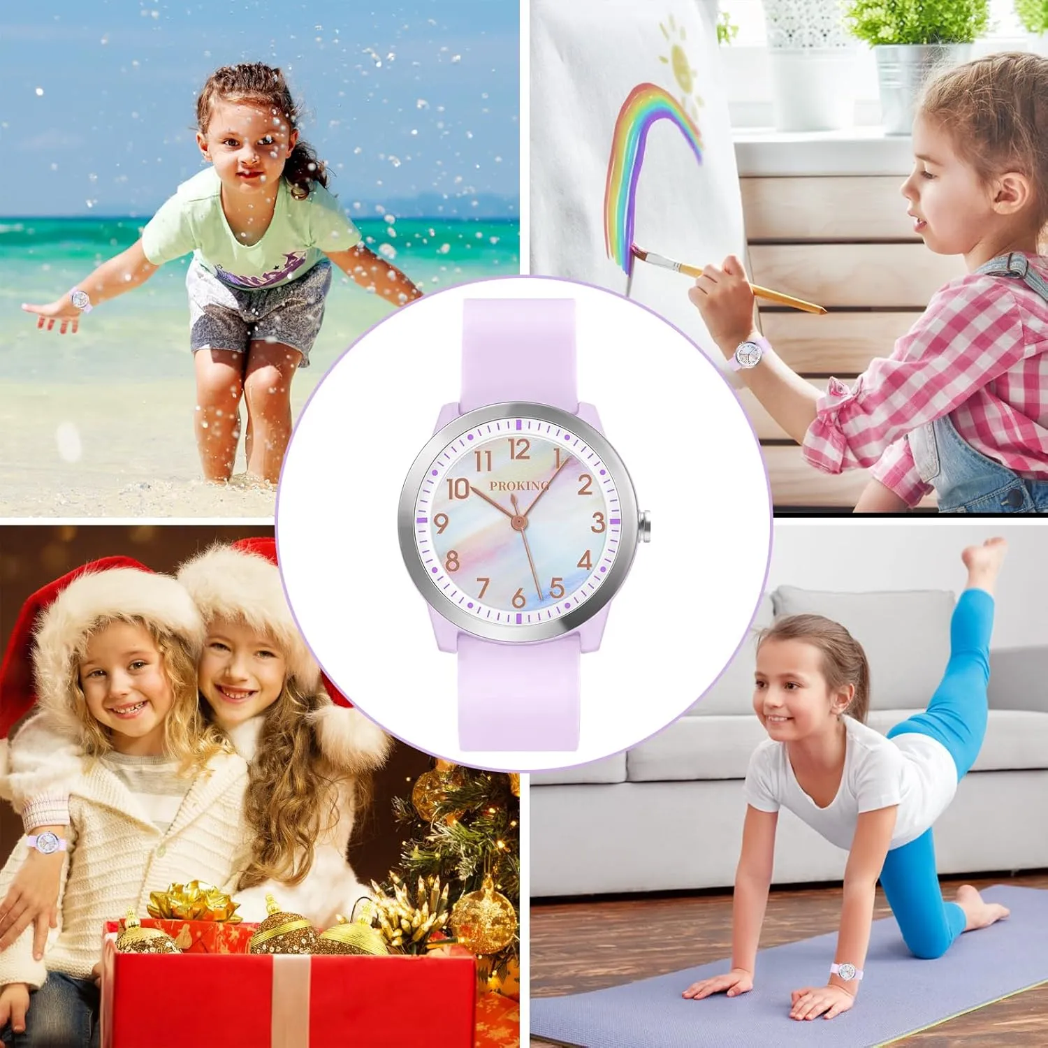 Kids Watch for Girls Boys Children Teens Analog for Kid 5-18 Years Old Learning Time and Easy to Read 50M Waterproof with Soft Band, Great Gift for Kids