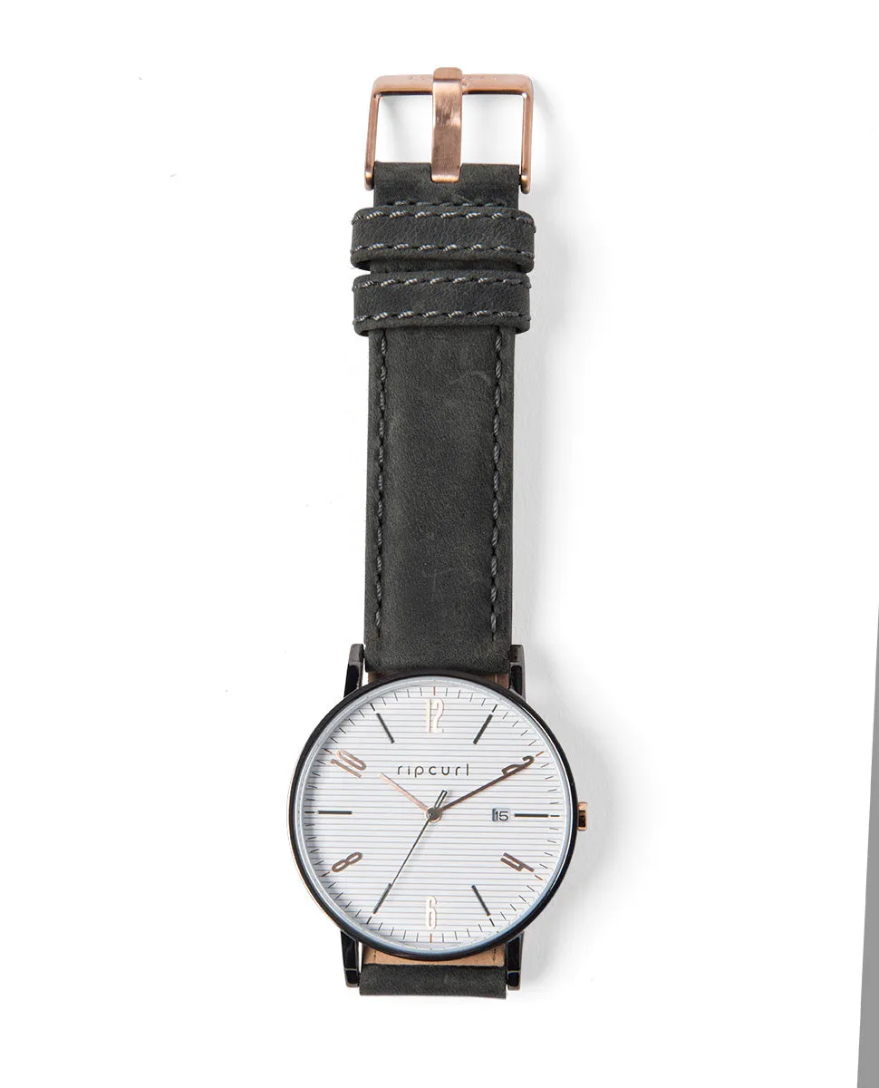 Latch Gunmetal Leather Watch