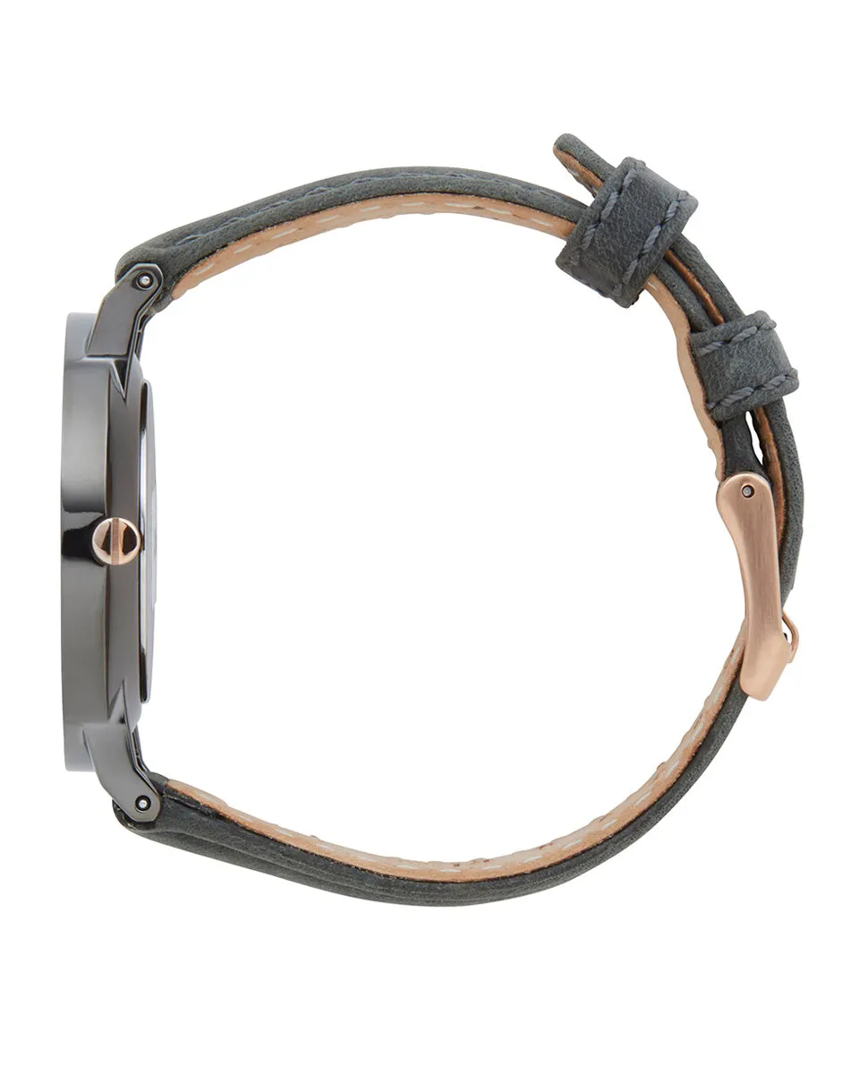Latch Gunmetal Leather Watch