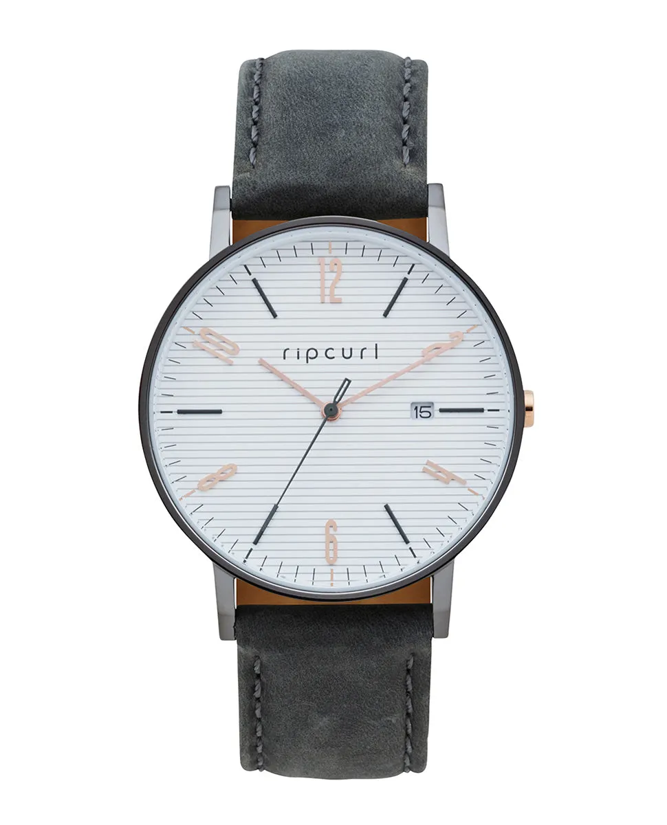 Latch Gunmetal Leather Watch