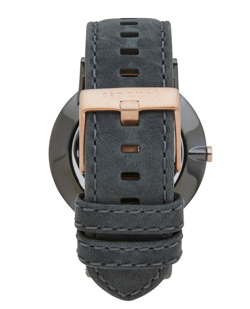 Latch Gunmetal Leather Watch