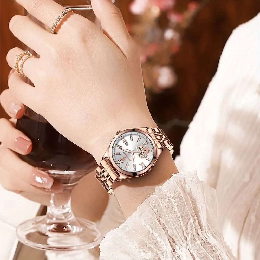 Luxury Heart Hollow Out Watch – Quartz Timepiece with Rhinestone Accents