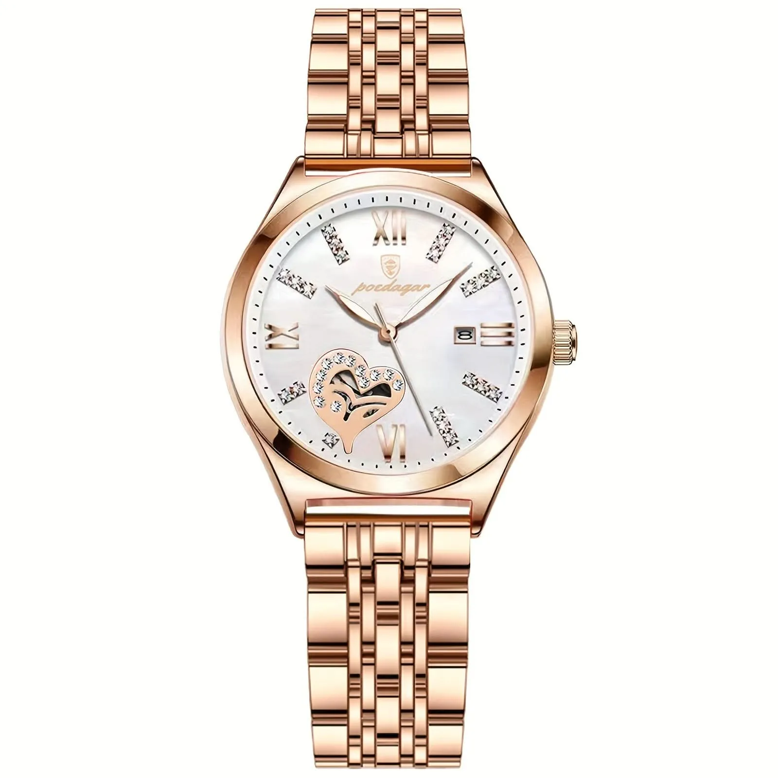 Luxury Heart Hollow Out Watch – Quartz Timepiece with Rhinestone Accents