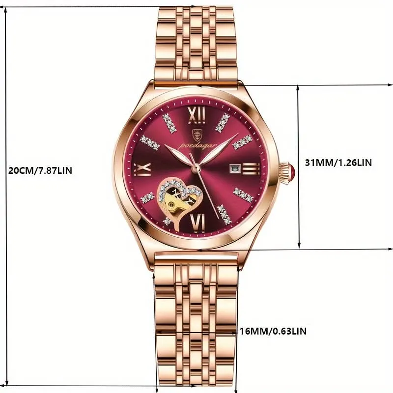 Luxury Heart Hollow Out Watch – Quartz Timepiece with Rhinestone Accents