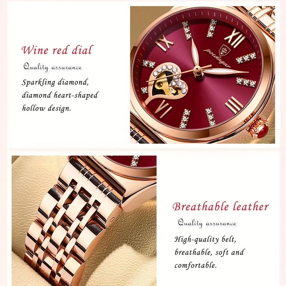 Luxury Heart Hollow Out Watch – Quartz Timepiece with Rhinestone Accents