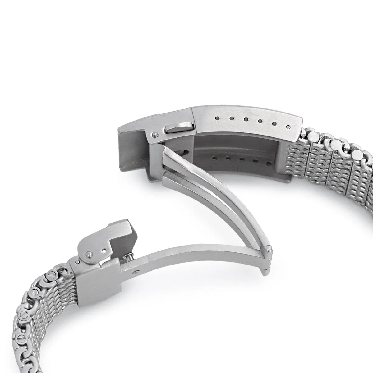 Massy Mesh Watch Band for TUD BB 79230, V-Clasp, Brushed