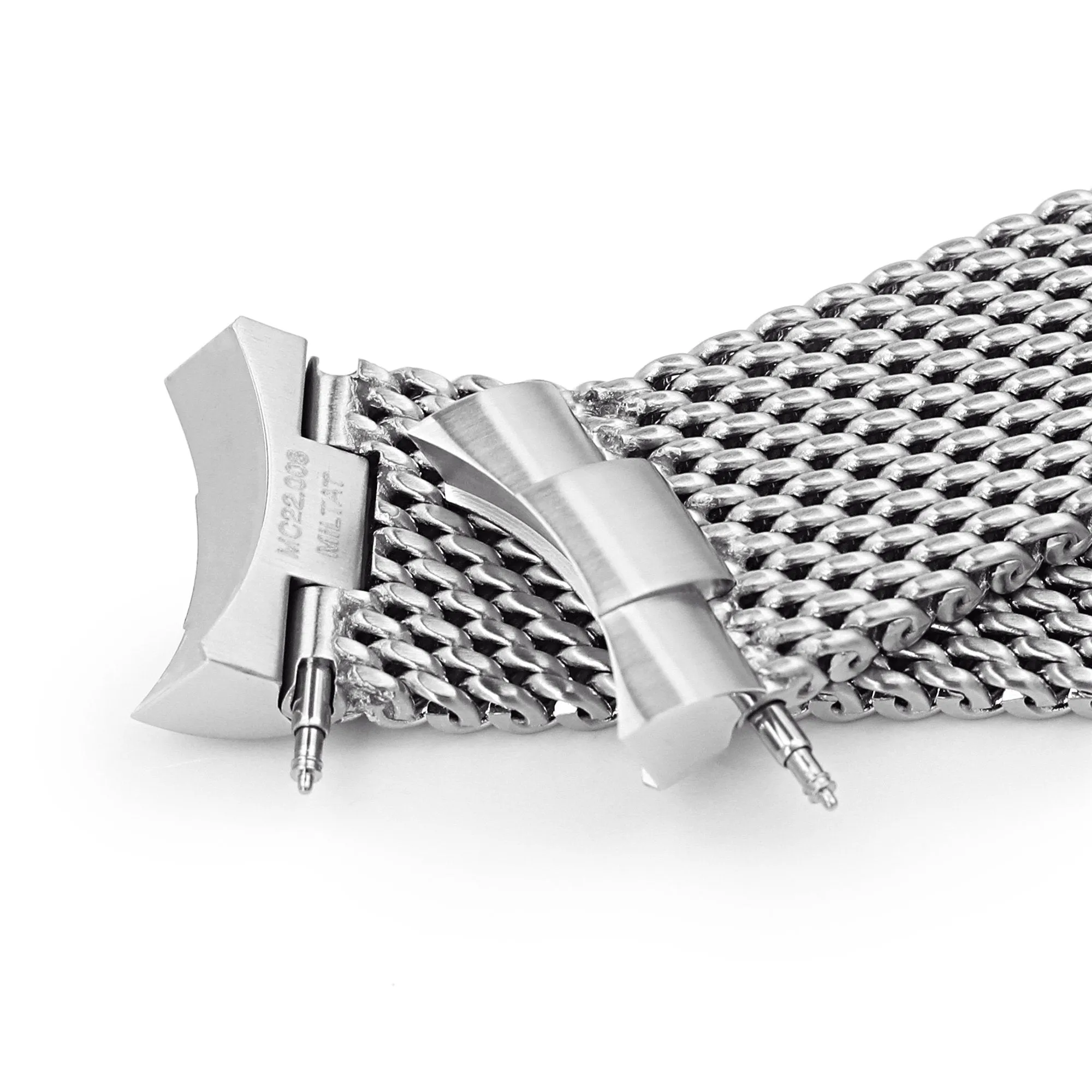 Massy Mesh Watch Band for TUD BB 79230, V-Clasp, Brushed