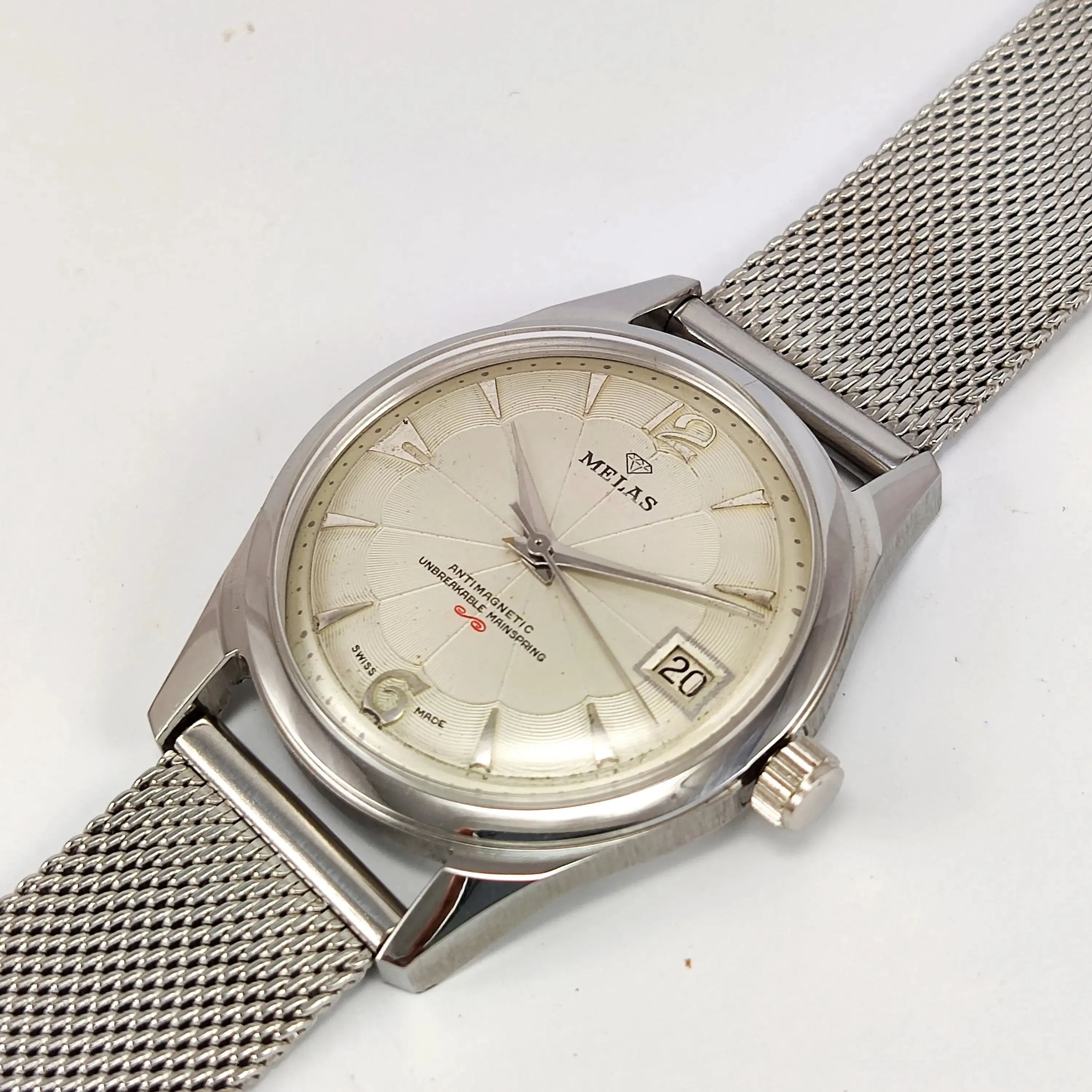 Melas Pearl Dial 17 Jewels Transparent Back Date Function