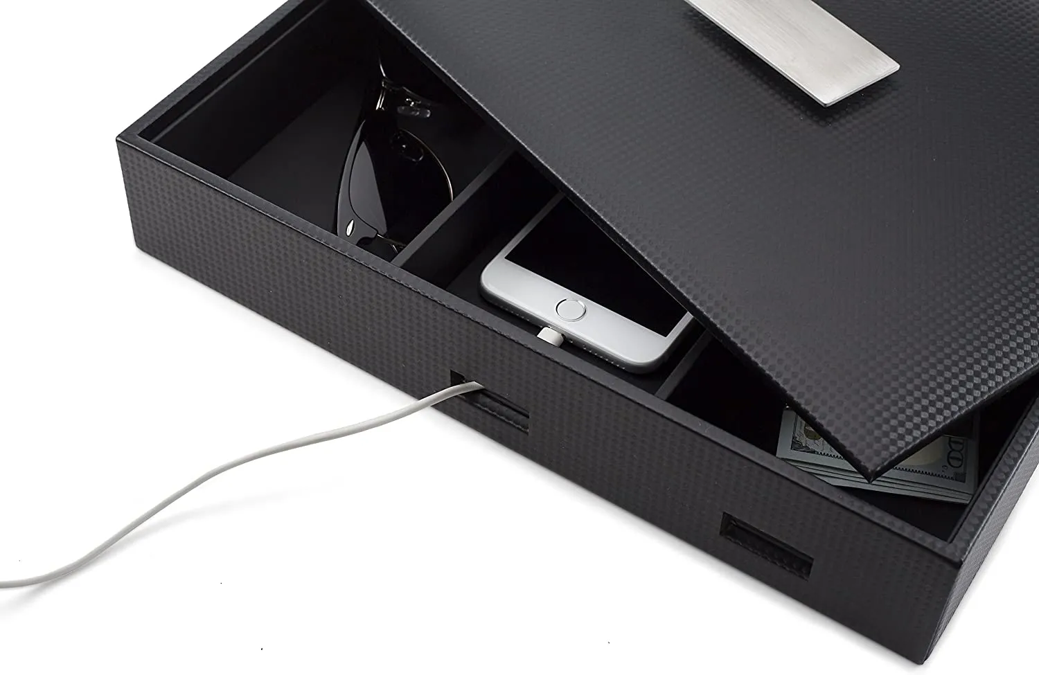 Men's Luxury Organizer Bundle - Watch Organizer Box   Valet Tray / Dresser Organizer