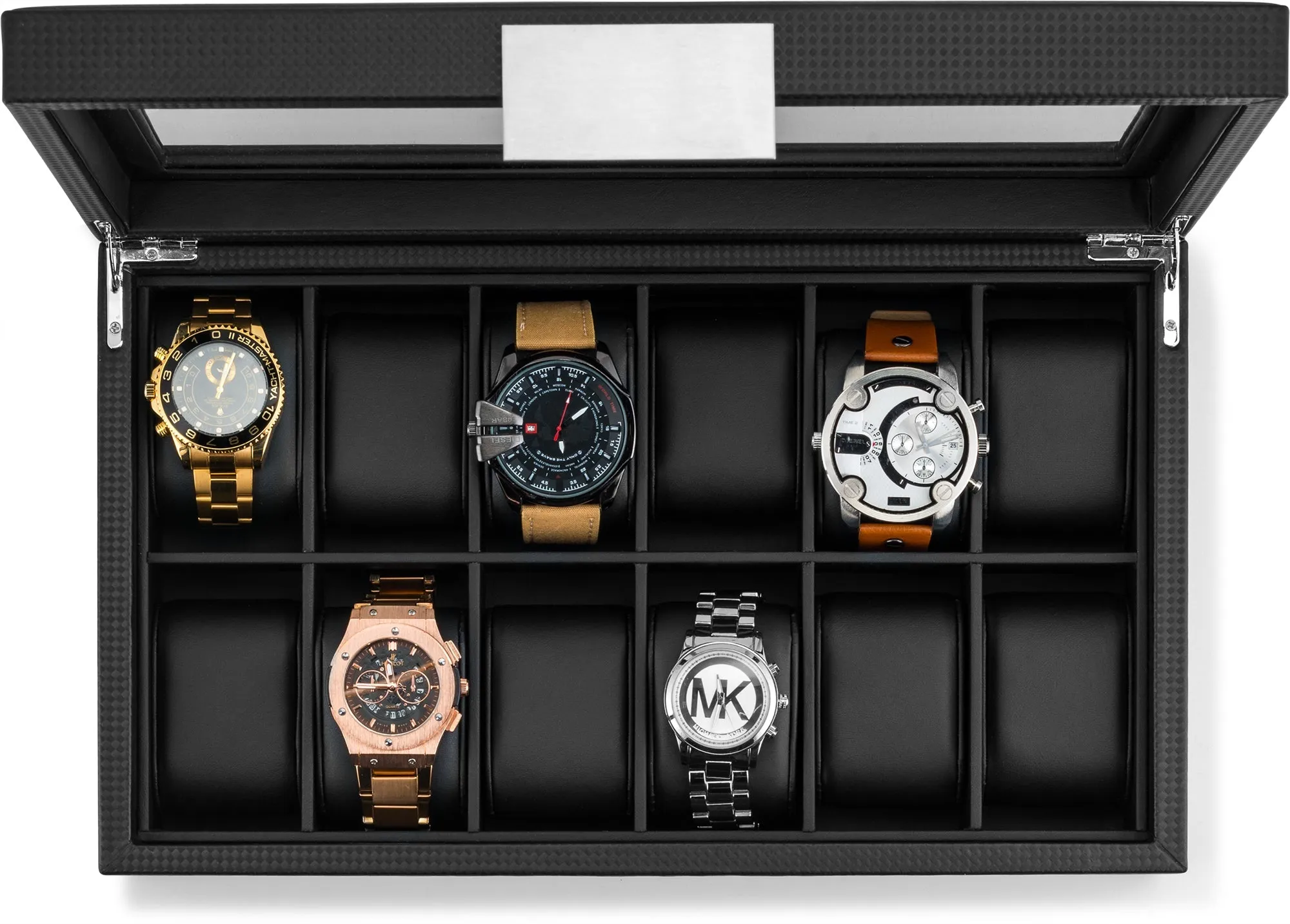Men's Luxury Organizer Bundle - Watch Organizer Box   Valet Tray / Dresser Organizer