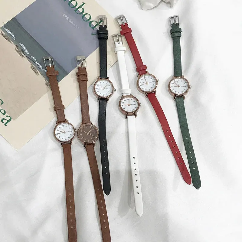 Minimalist Easy To Read Dial with Ultra-Thin Vegan Leather Strap Quartz Watches