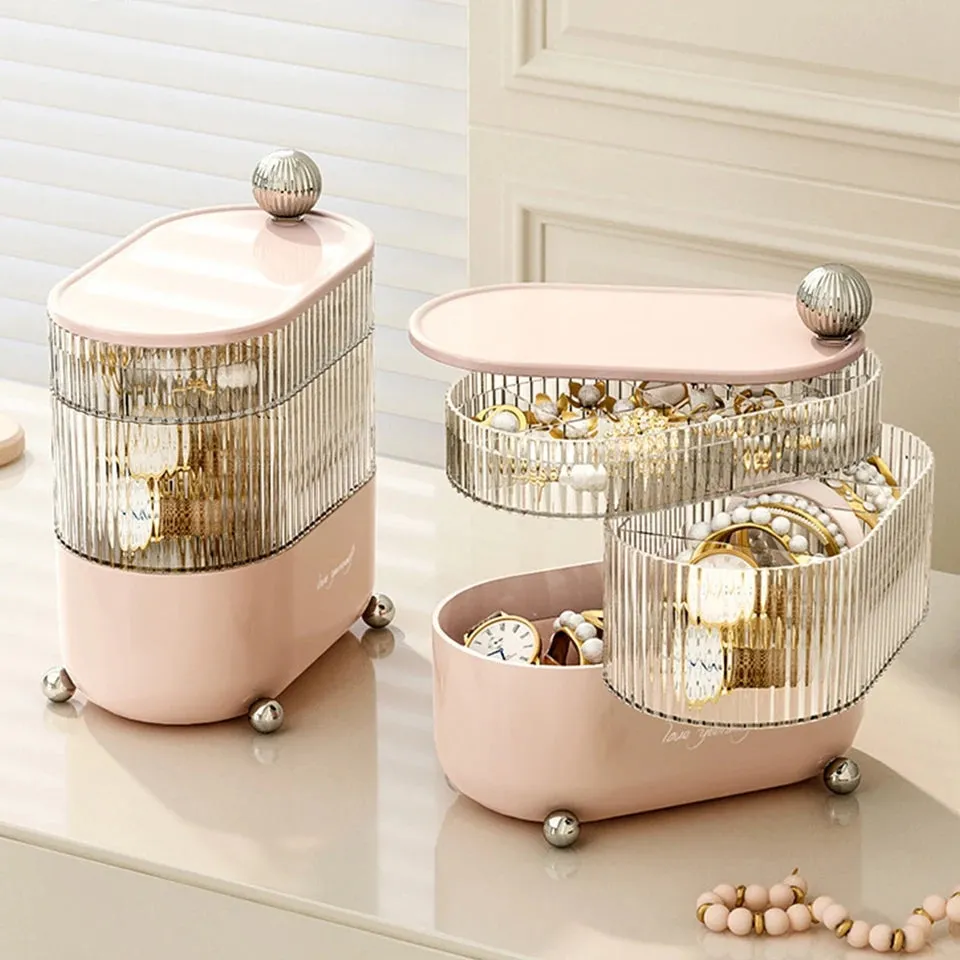 Multi Layer Rotating Desktop Cosmetic Organizer