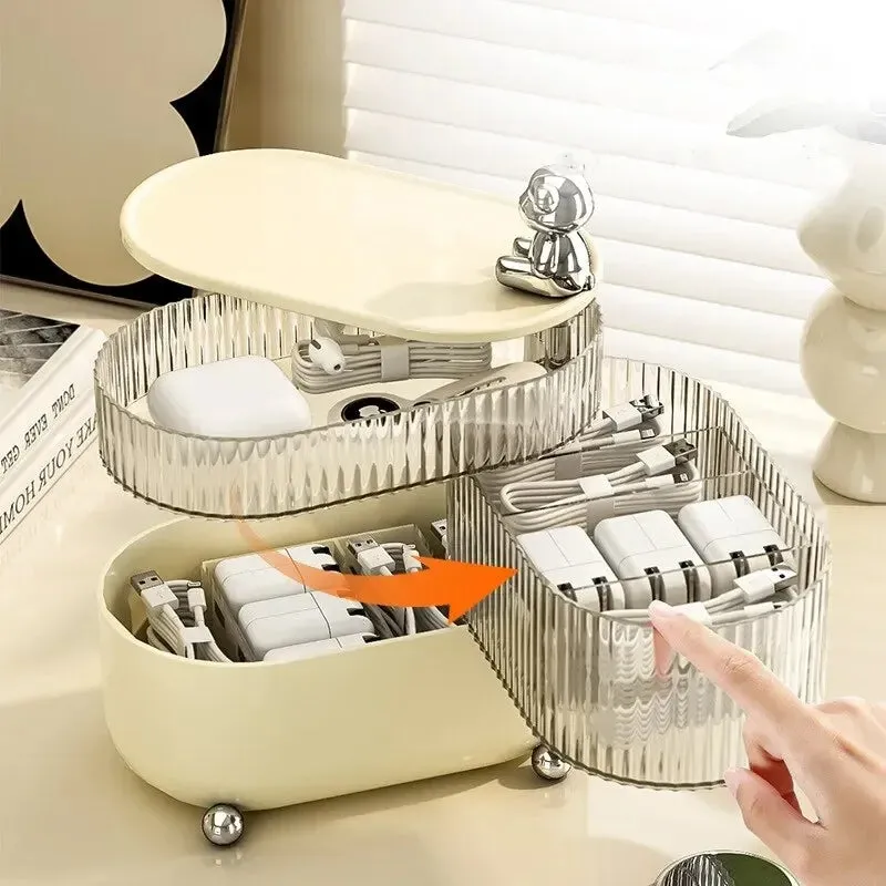 Multi Layer Rotating Desktop Cosmetic Organizer