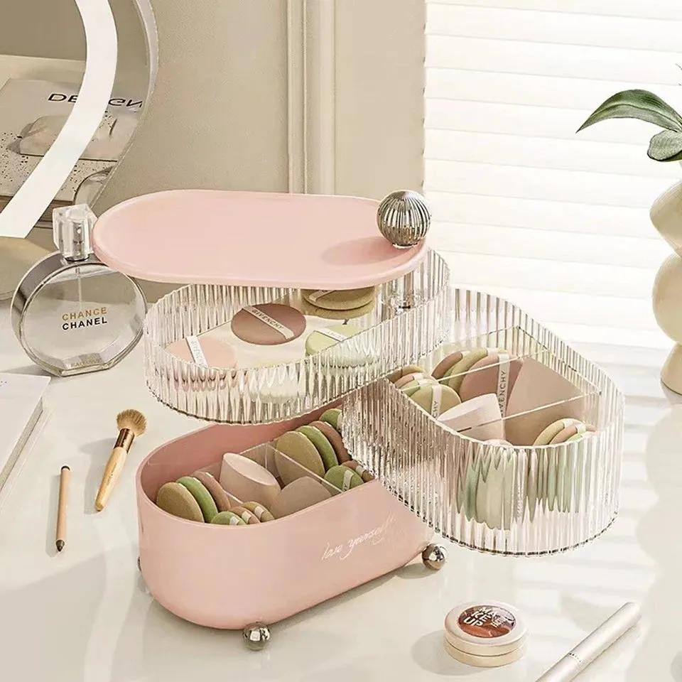 Multi Layer Rotating Desktop Cosmetic Organizer