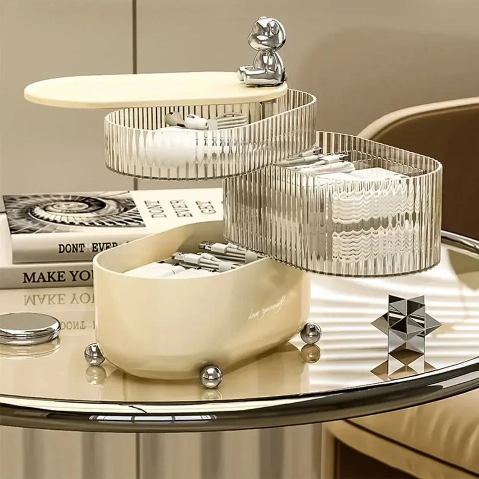 Multi Layer Rotating Desktop Cosmetic Organizer
