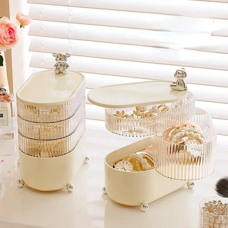 Multi Layer Rotating Desktop Cosmetic Organizer