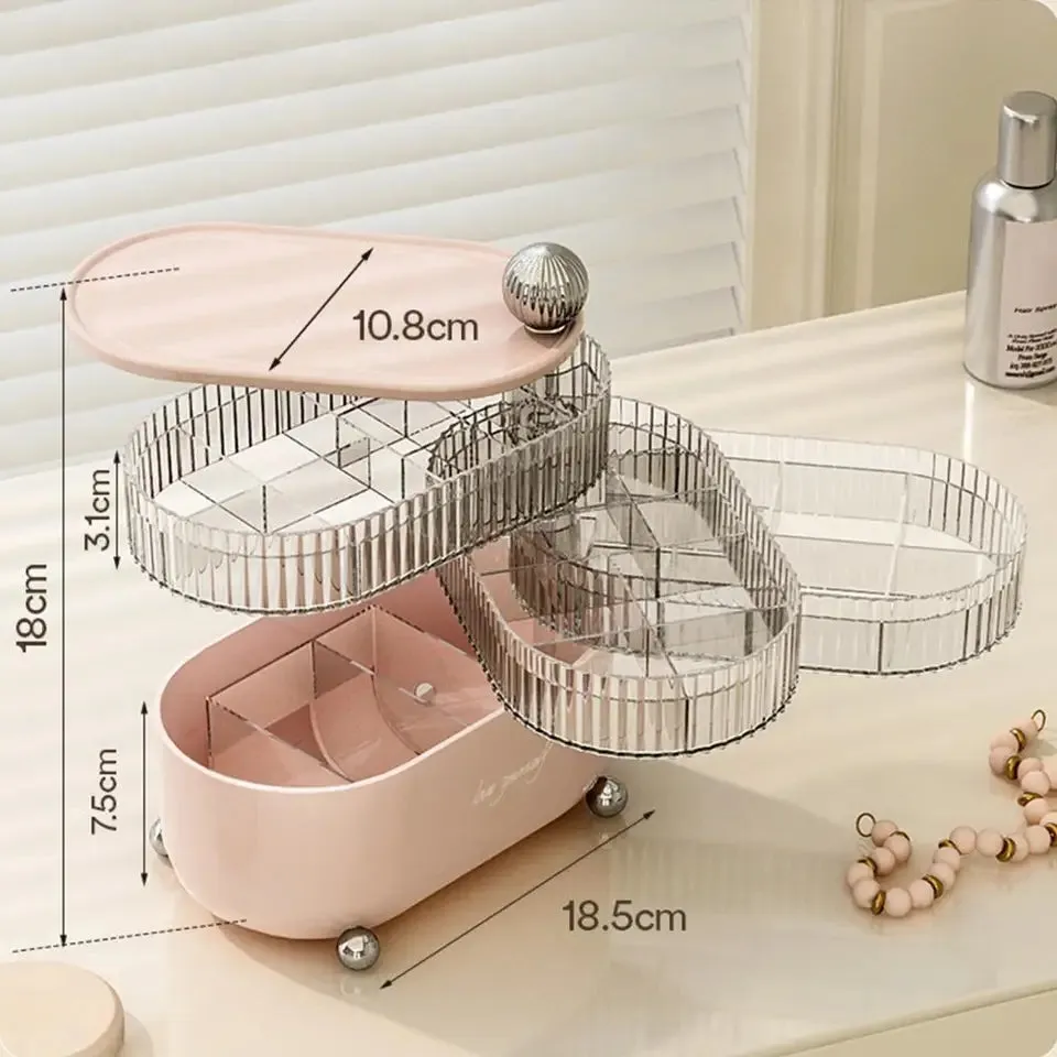 Multi Layer Rotating Desktop Cosmetic Organizer