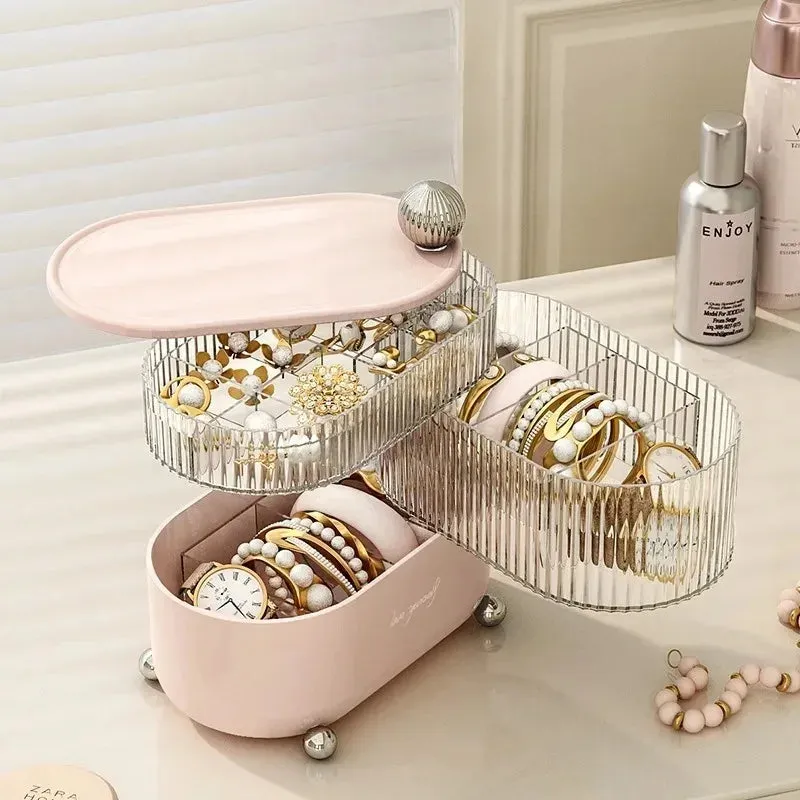 Multi Layer Rotating Desktop Cosmetic Organizer