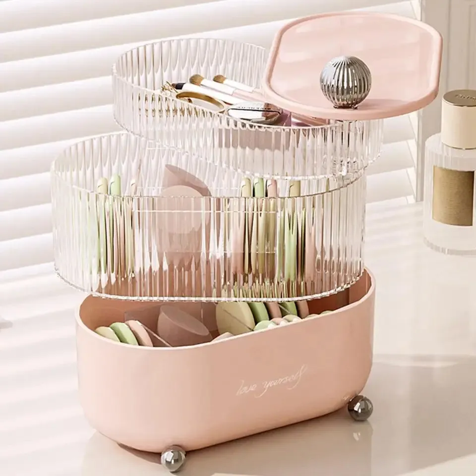 Multi Layer Rotating Desktop Cosmetic Organizer