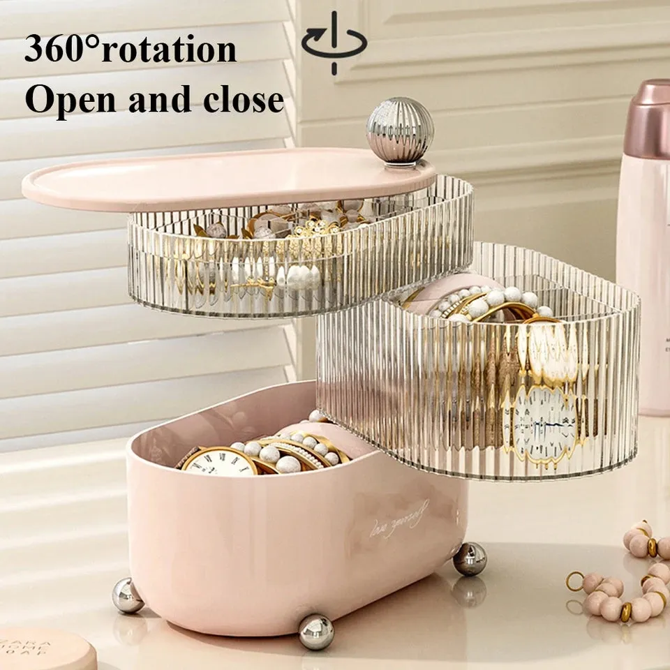Multi Layer Rotating Desktop Cosmetic Organizer
