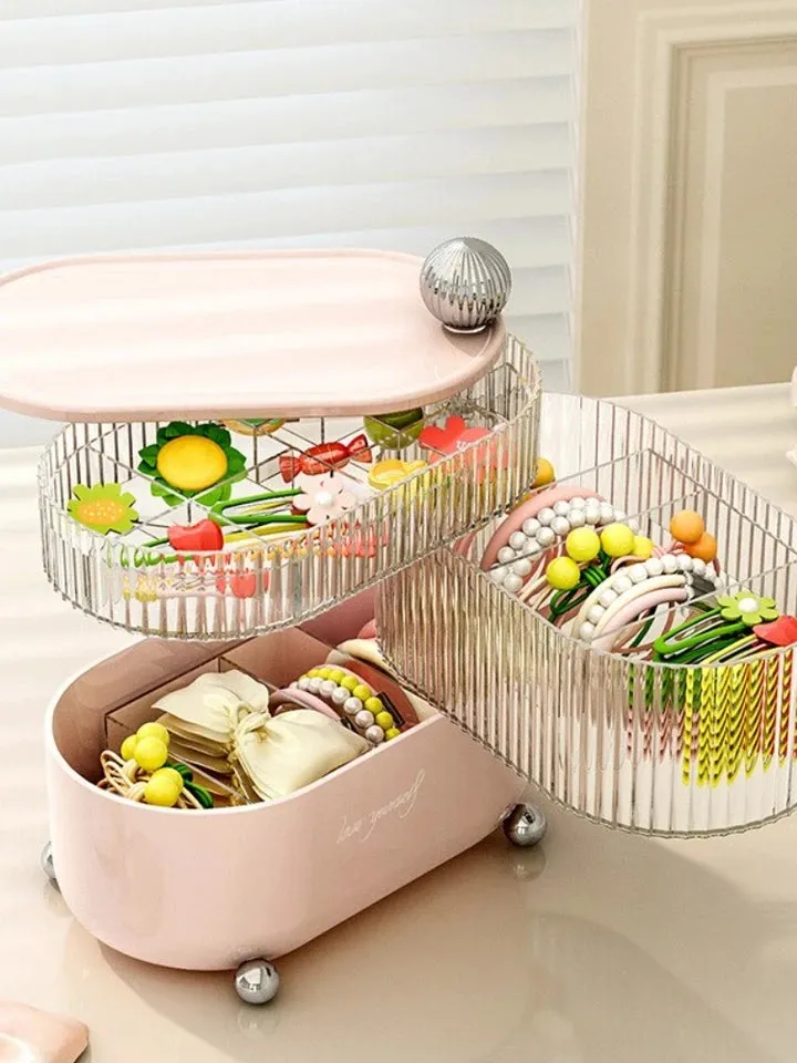 Multi Layer Rotating Desktop Cosmetic Organizer