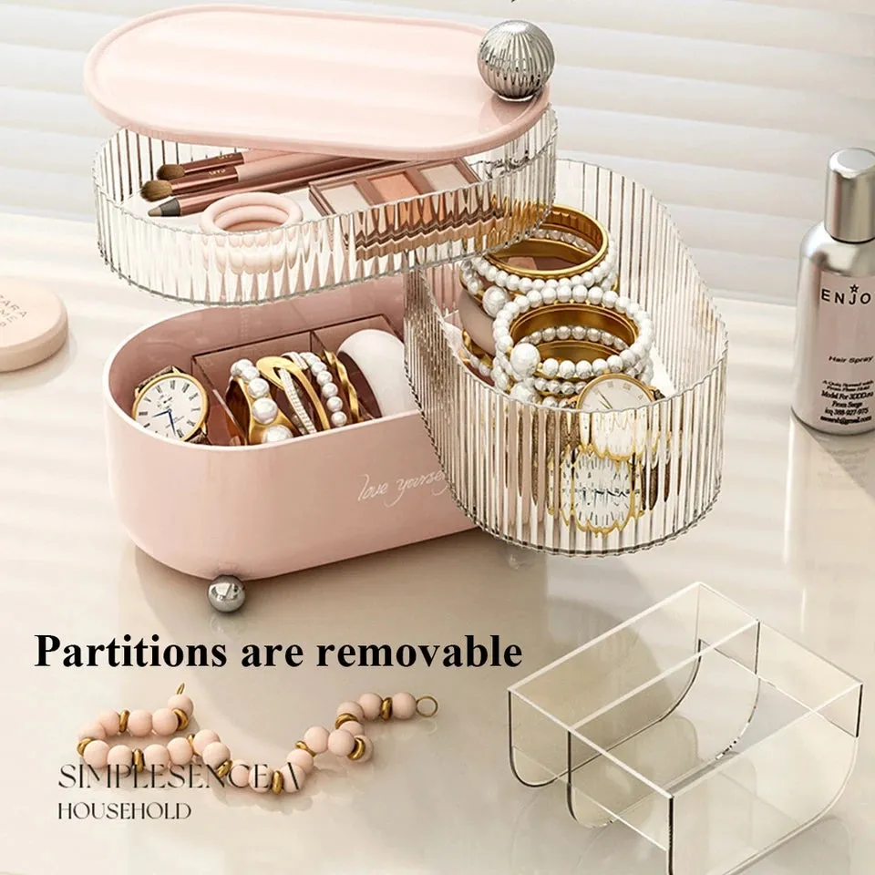 Multi Layer Rotating Desktop Cosmetic Organizer