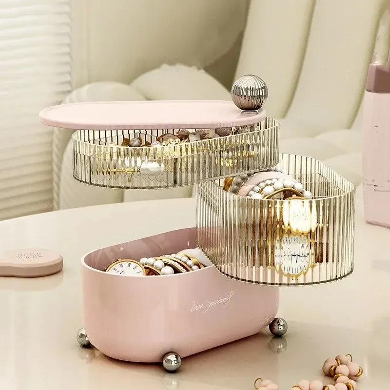 Multi Layer Rotating Desktop Cosmetic Organizer