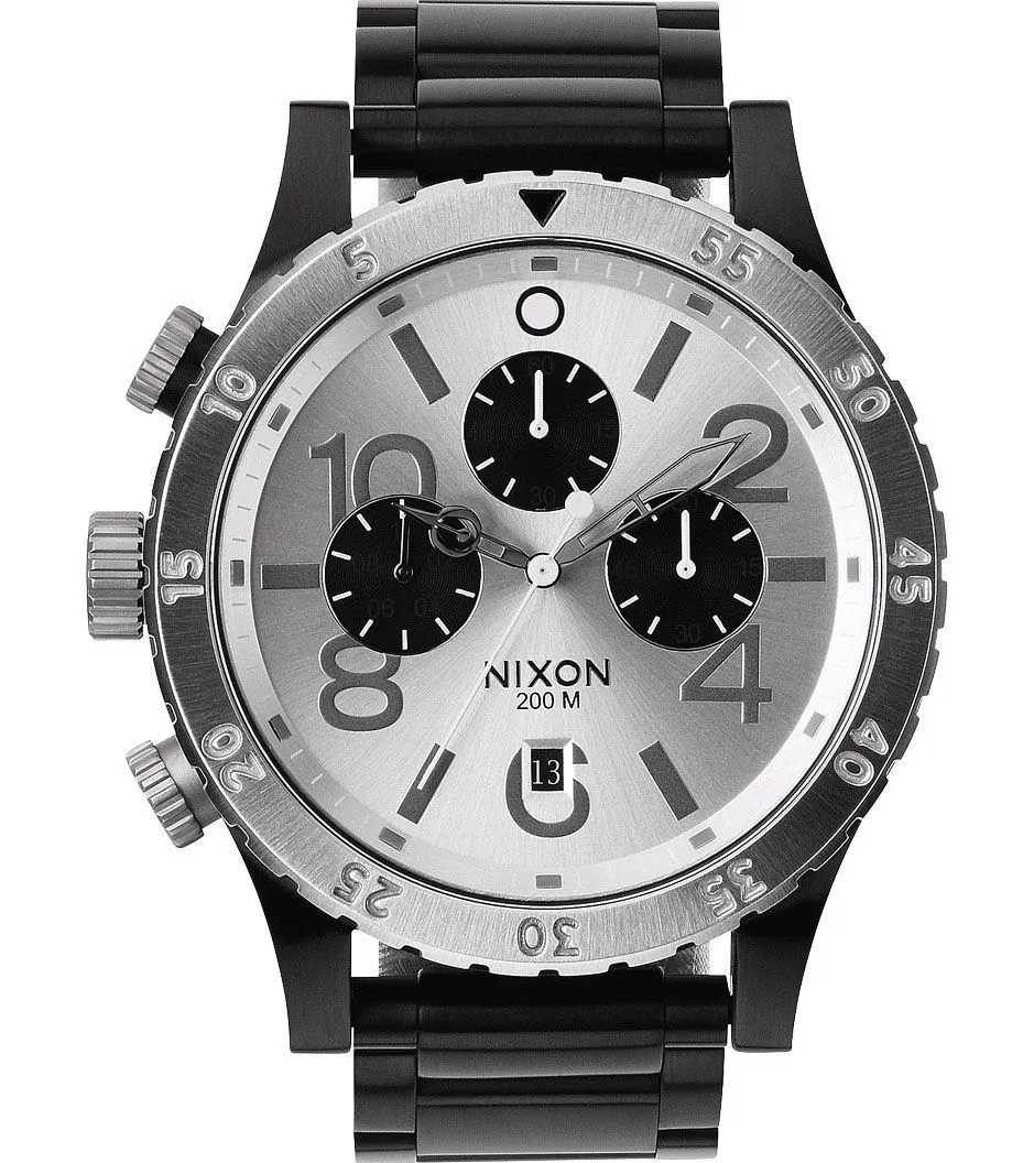 Nixon 48-20 Chronograph Silver Dial Men's Watch Men's Watch A486-180