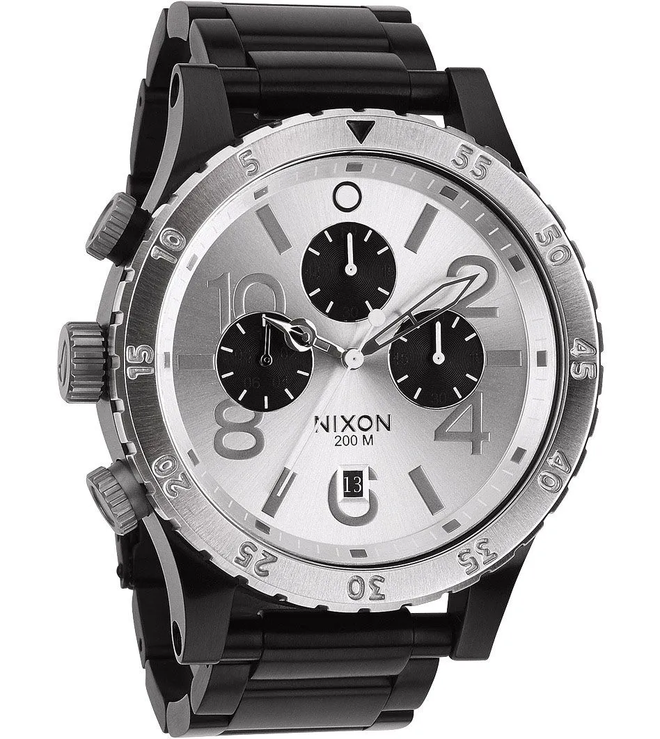 Nixon 48-20 Chronograph Silver Dial Men's Watch Men's Watch A486-180