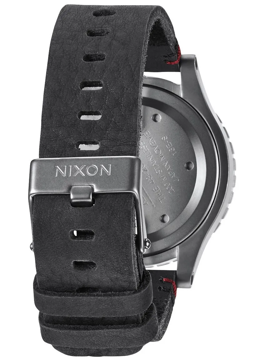 Nixon 48-20 Chronograph White Dial Black Leather Strap Men's Watch Men's Watch A363-486