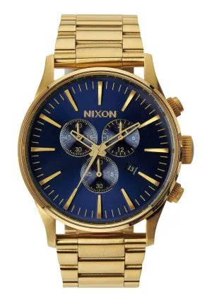 Nixon Sentry Chronograph Blue Sunray Dial Men's Watch A386-1922 (Defect)