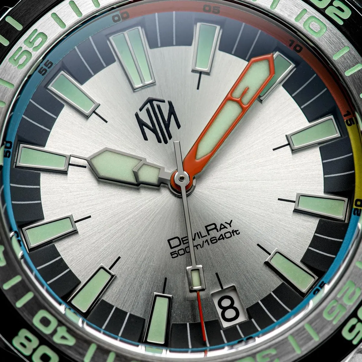 NTH DevilRay Automatic Dive Watch - No Date - Silver Sunburst - LIKE NEW