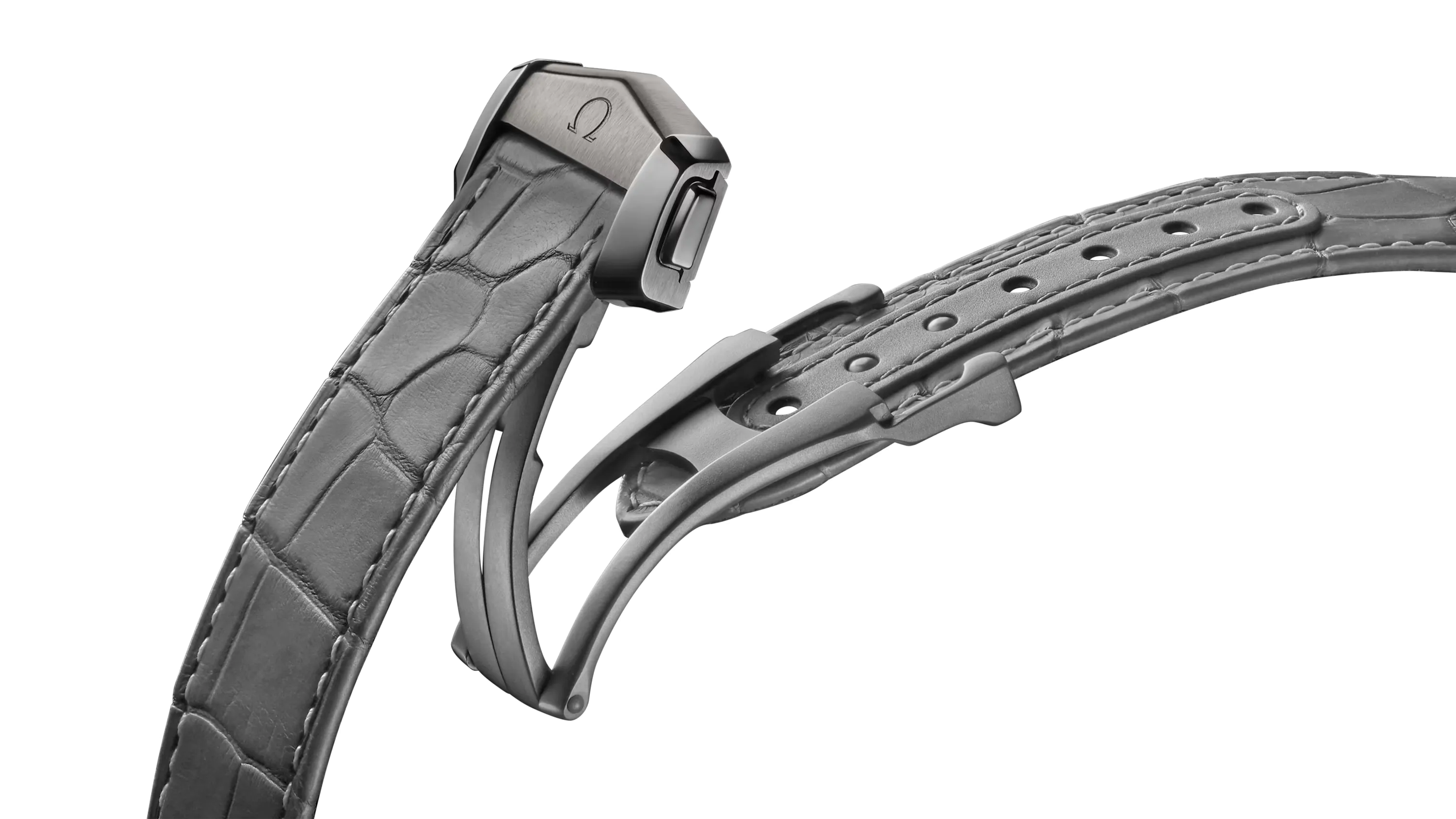 OMEGA- SPEEDMASTER
DARK SIDE OF THE MOON
44.25 MM, GREY CERAMIC ON LEATHER STRAP WITH FOLDOVER CLASP  311.93.44.51.99.002