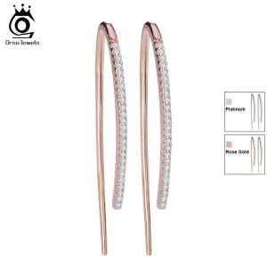 ORSA JEWELS 2017 New Eco-Friendly Beautiful Rose Gold Color Earrings for Women Micro Paved CZ Earring For Girls and Women OE121