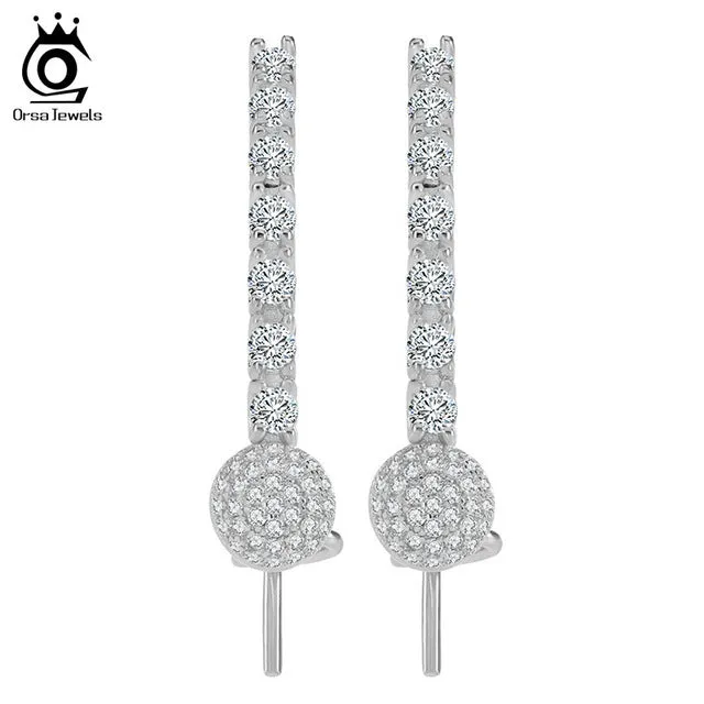 ORSA JEWELS 2017 New Eco-Friendly Beautiful Rose Gold Color Earrings for Women Micro Paved CZ Earring For Girls and Women OE121