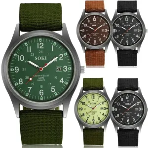 Quartz watches for men Nylon Waterproof Casual Luxury Business Watch