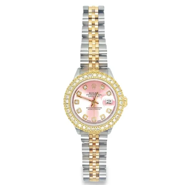 Rolex Diamond Bezel Diamond Pink Dial 26mm