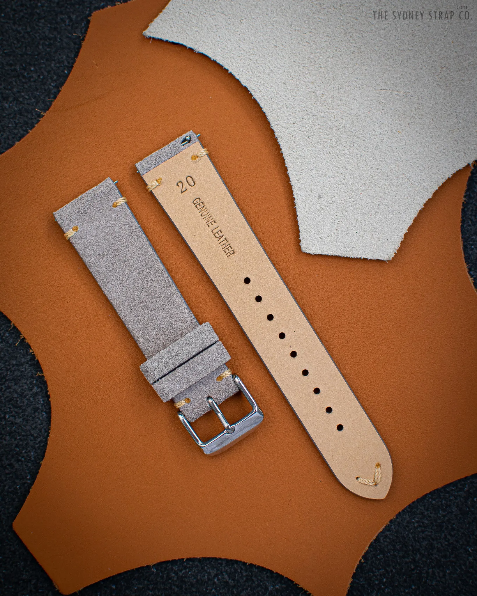 SIDE-STITCH SUEDE - ASH WHITE