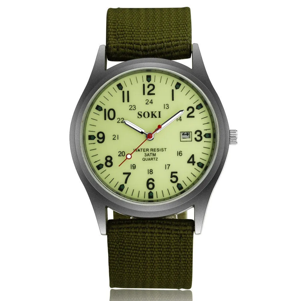 SOKI Men&#39;s Nylon 30m Waterproof Quartz Wristwatches Luxury Watch Men Designer Brand Famous Business Watch Male Smart Saat Erkek