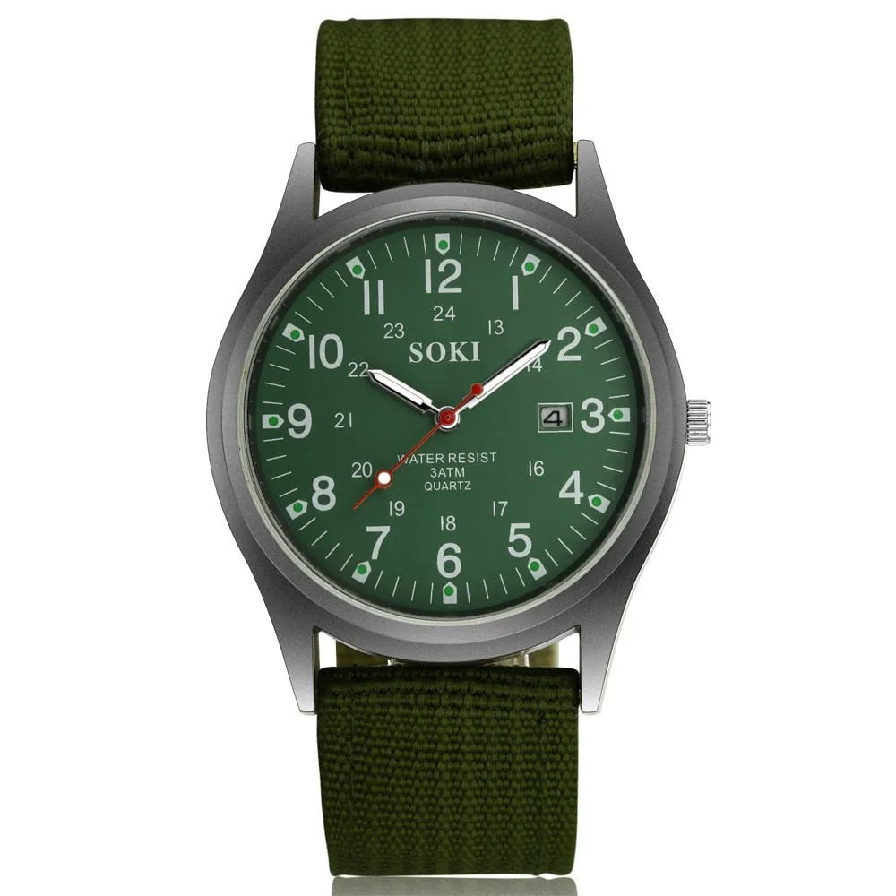 SOKI Men&#39;s Nylon 30m Waterproof Quartz Wristwatches Luxury Watch Men Designer Brand Famous Business Watch Male Smart Saat Erkek