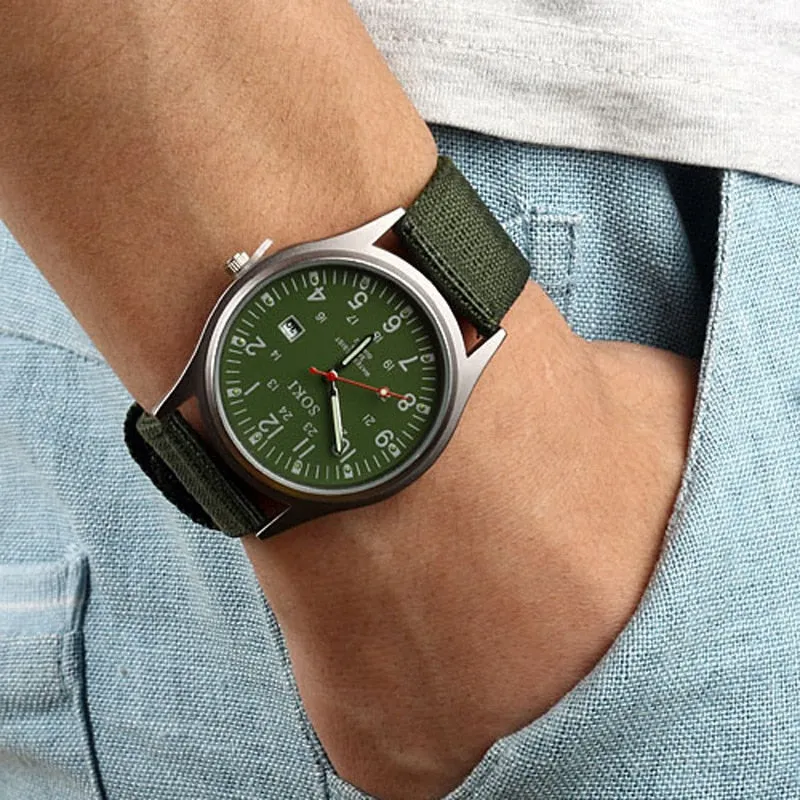 SOKI Men&#39;s Nylon 30m Waterproof Quartz Wristwatches Luxury Watch Men Designer Brand Famous Business Watch Male Smart Saat Erkek