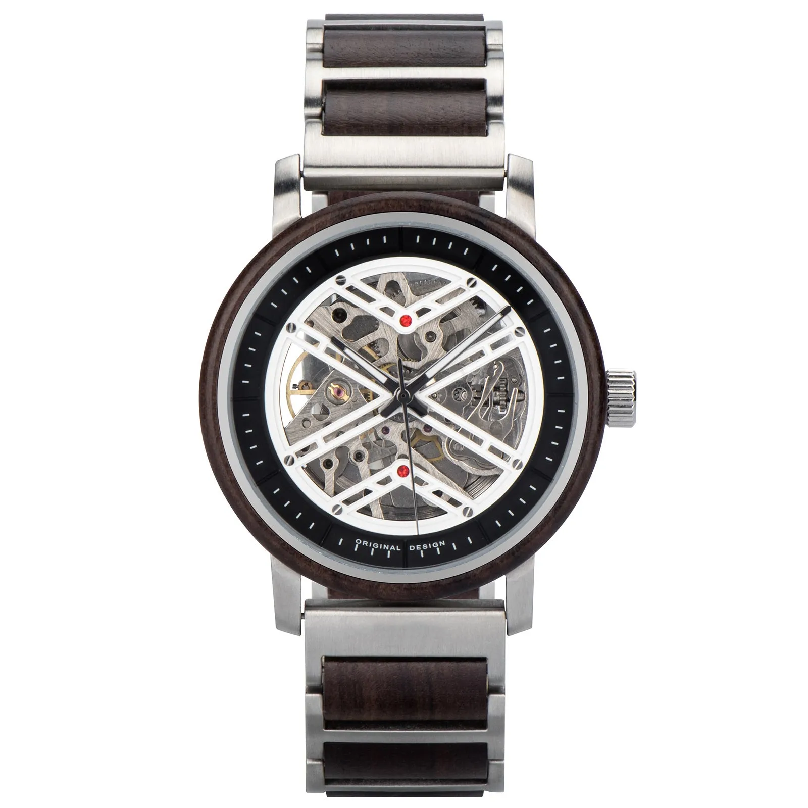 Soneva - Silver Steel & Ebony Automatic Mechanical Watch
