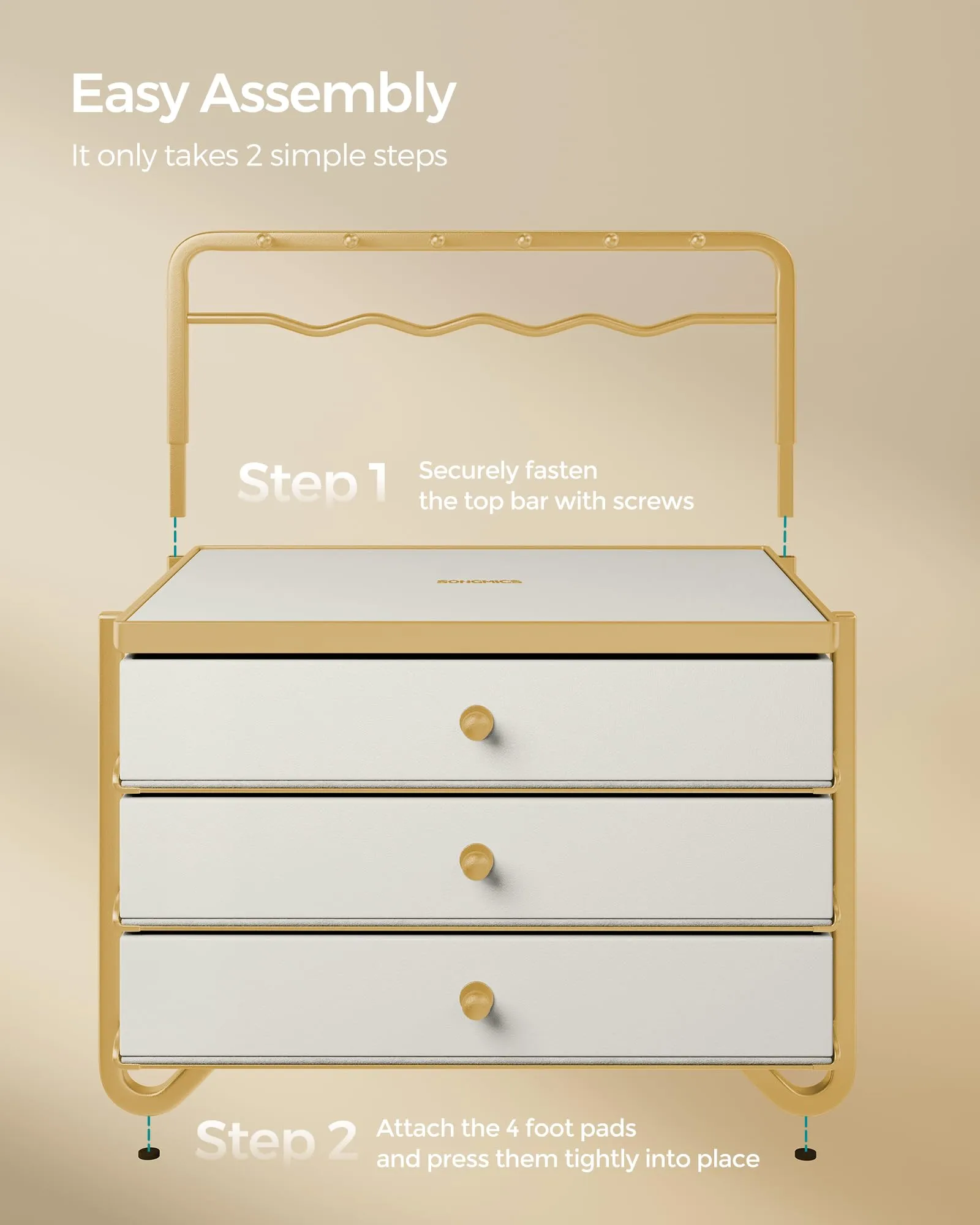 SONGMICS 3-Tier Jewelry Organizer with Hanging Rack