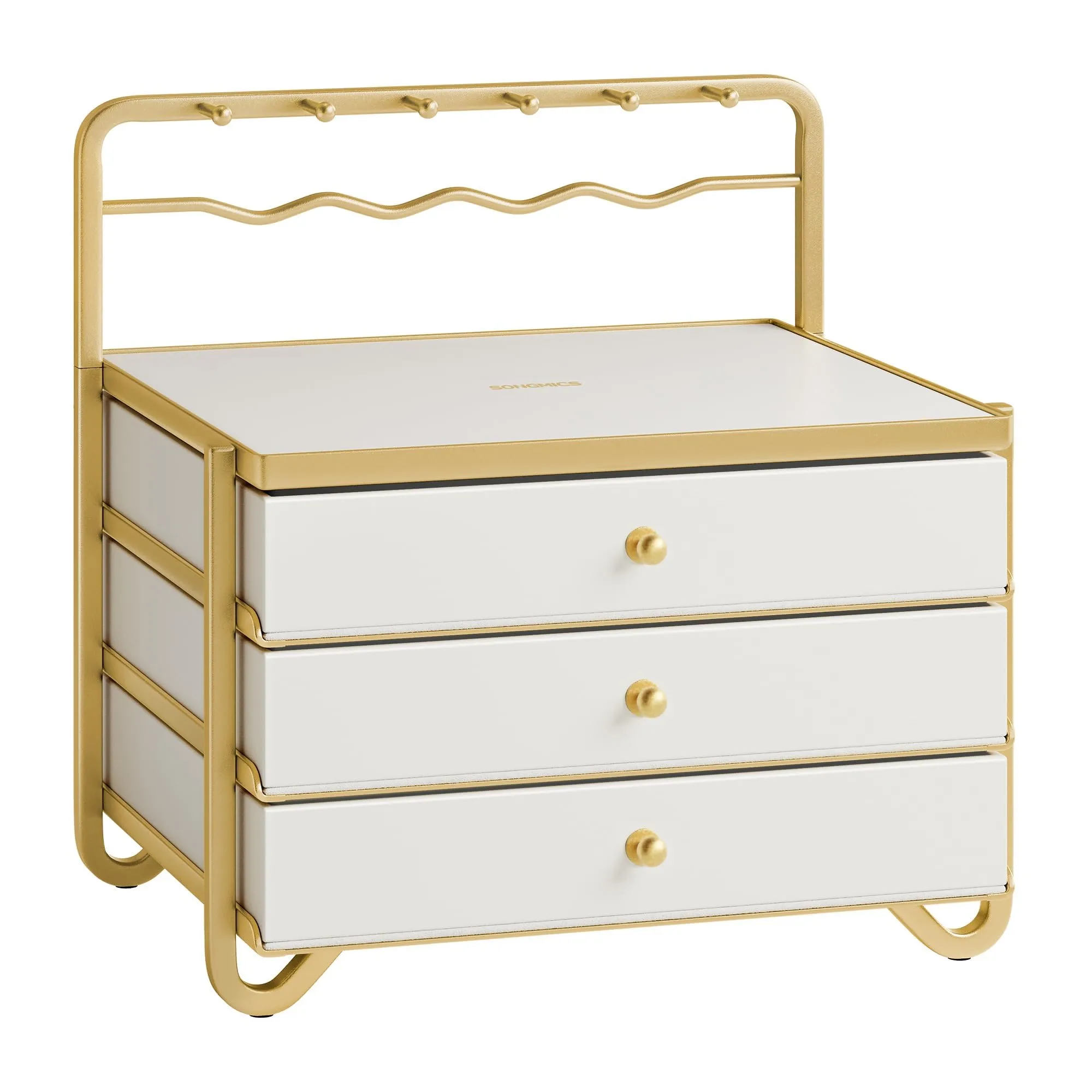 SONGMICS 3-Tier Jewelry Organizer with Hanging Rack